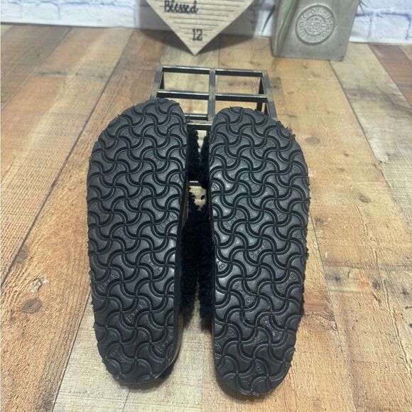 BIRKENSTOCK Papillio Daytona Shearling Slide Sandals Black 40 / 9 US - Picture 4 of 14